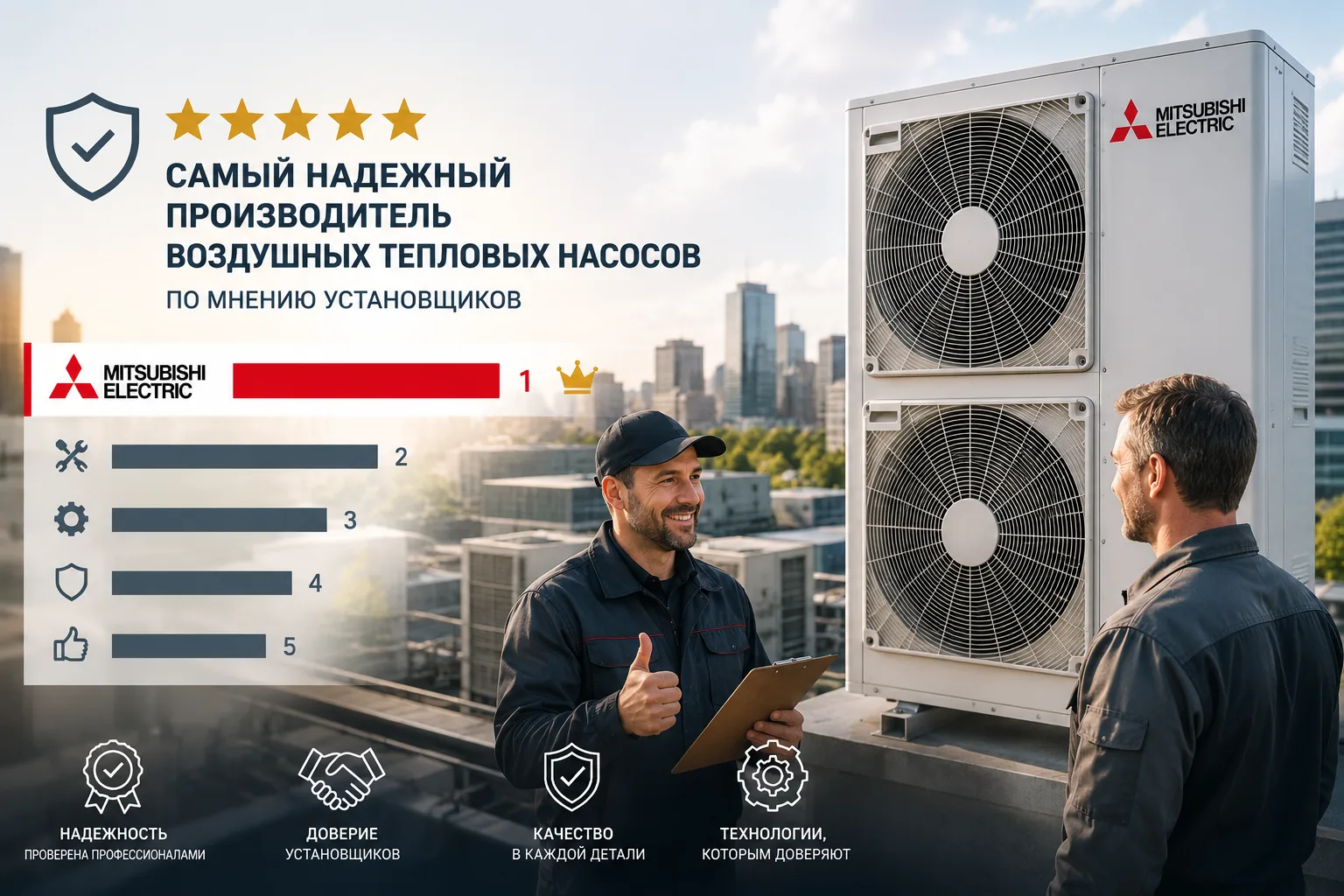 Лучший бренд воздушных тепловых насосов по мнению инсталляторов