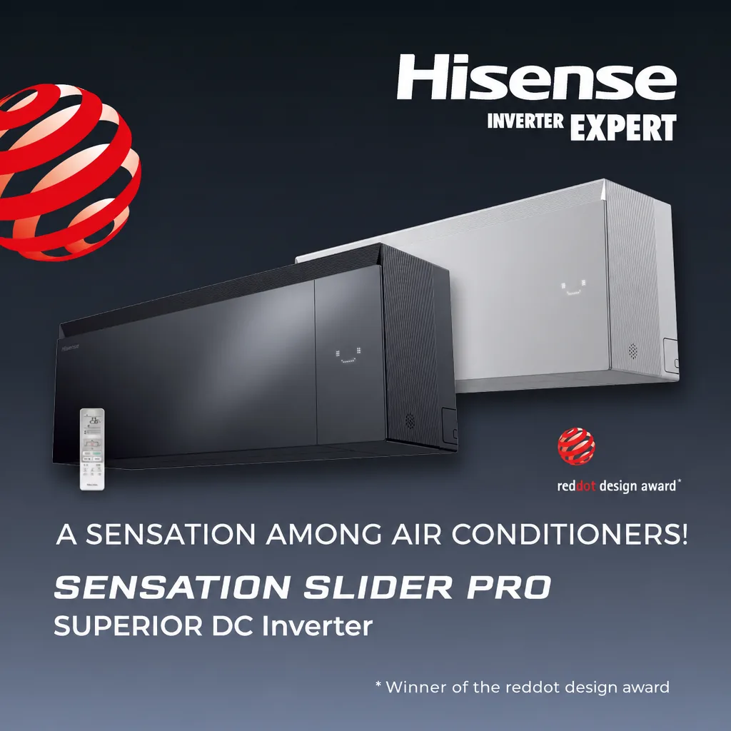 New from Hisense: SENSATION SLIDER PRO SUPERIOR DC INVERTER split system