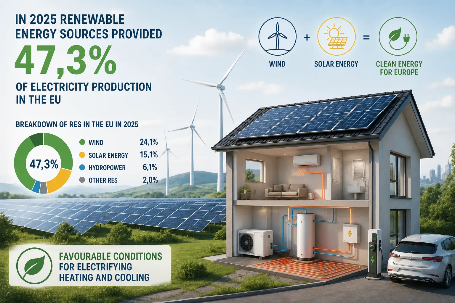 Nearly half of Europe’s electricity comes from renewable sources