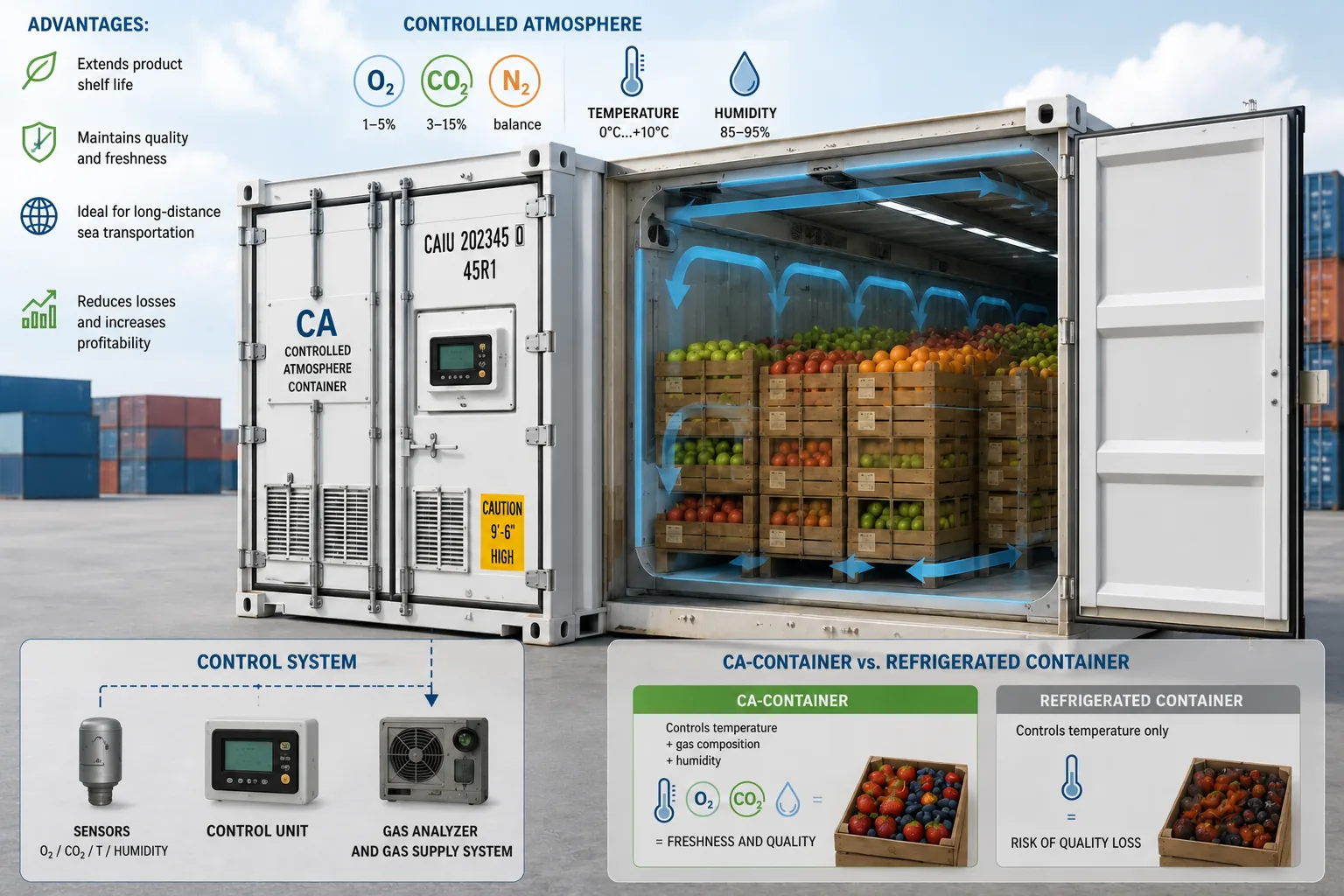 Controlled-atmosphere technology in sea containers will replace air freight for Korean fresh produce