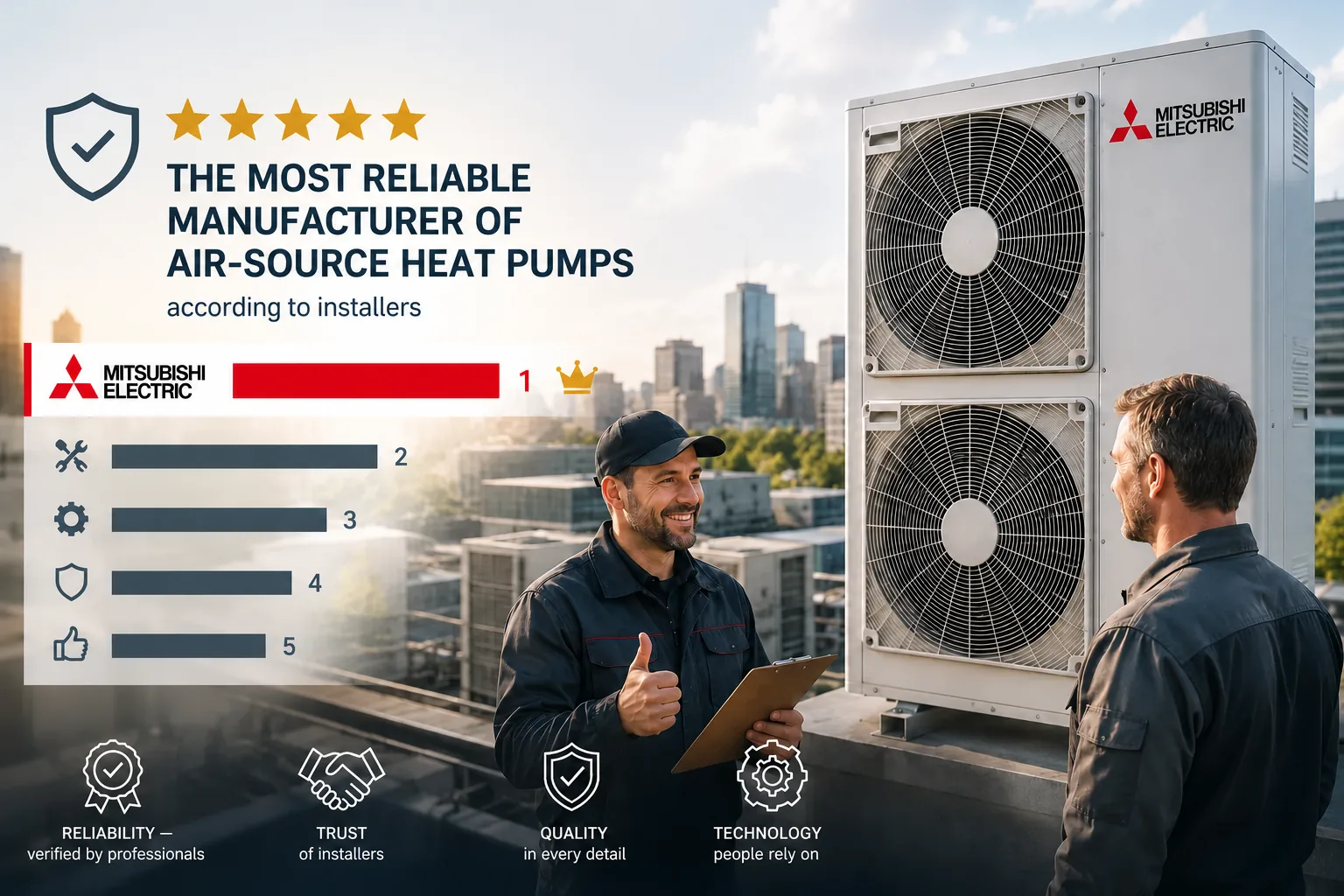 Best air source heat pump brand according to installers