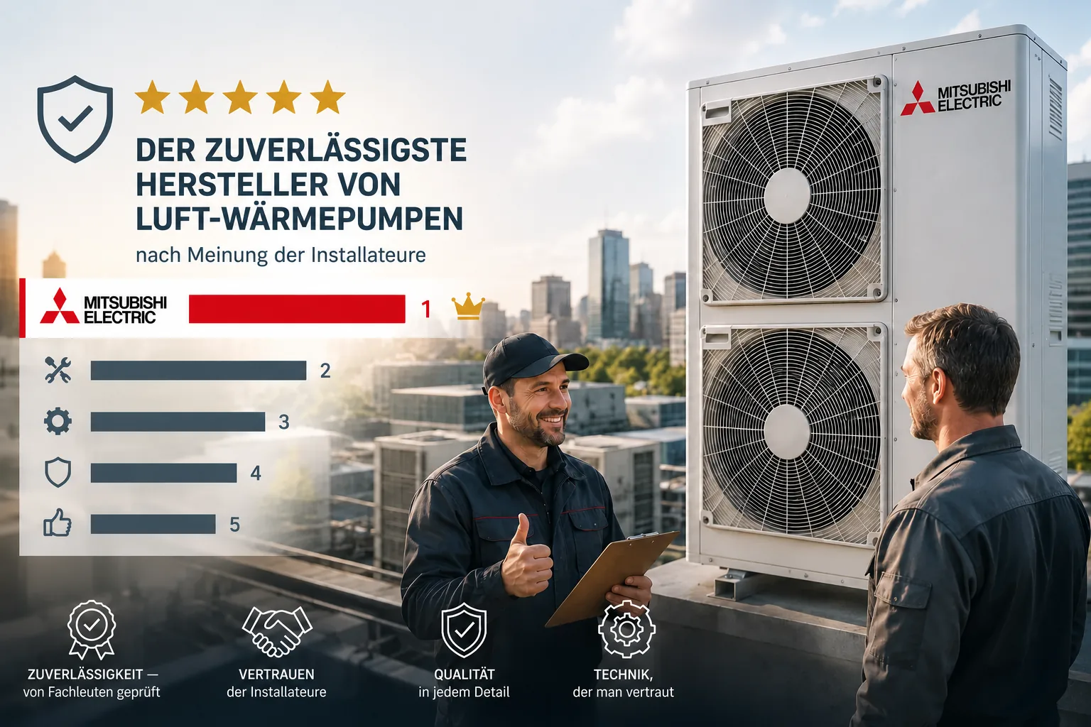 Beste Marke für Luftwärmepumpen laut Installateuren