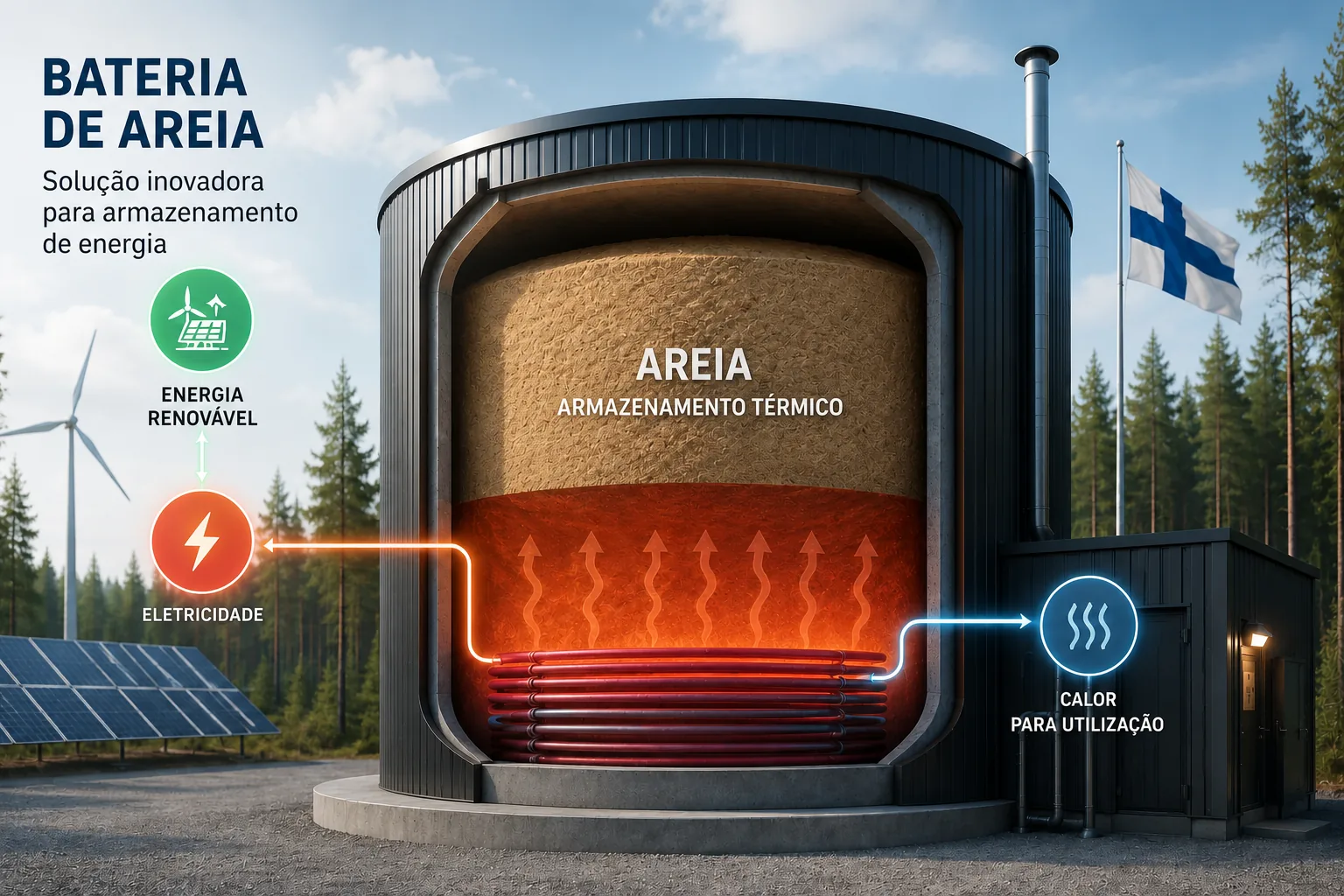 Cientistas finlandeses criaram uma «bateria de areia» para armazenar energia