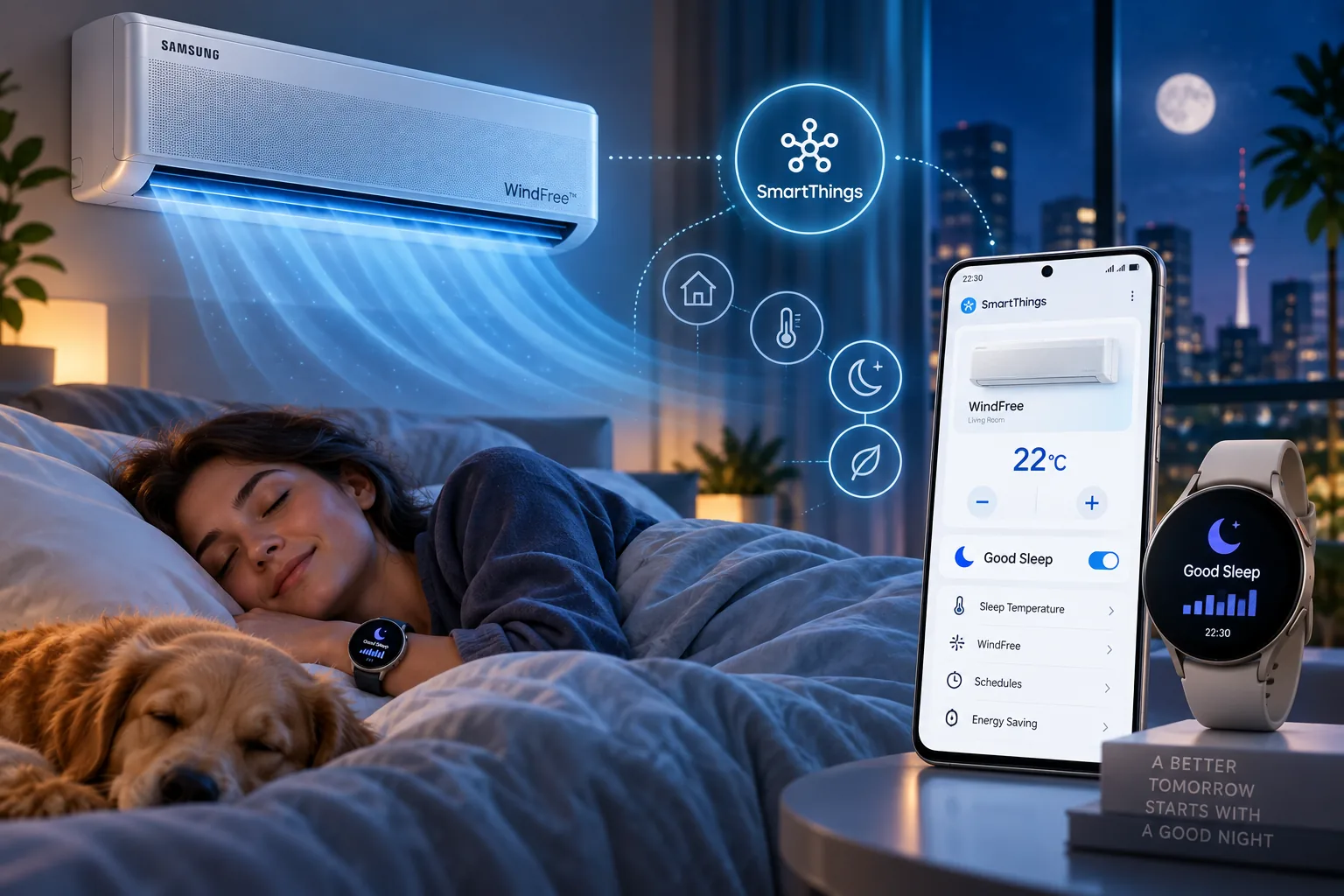 Samsung подчёркивает интеграцию климатического оборудования с носимыми устройствами Galaxy для комфортного сна
